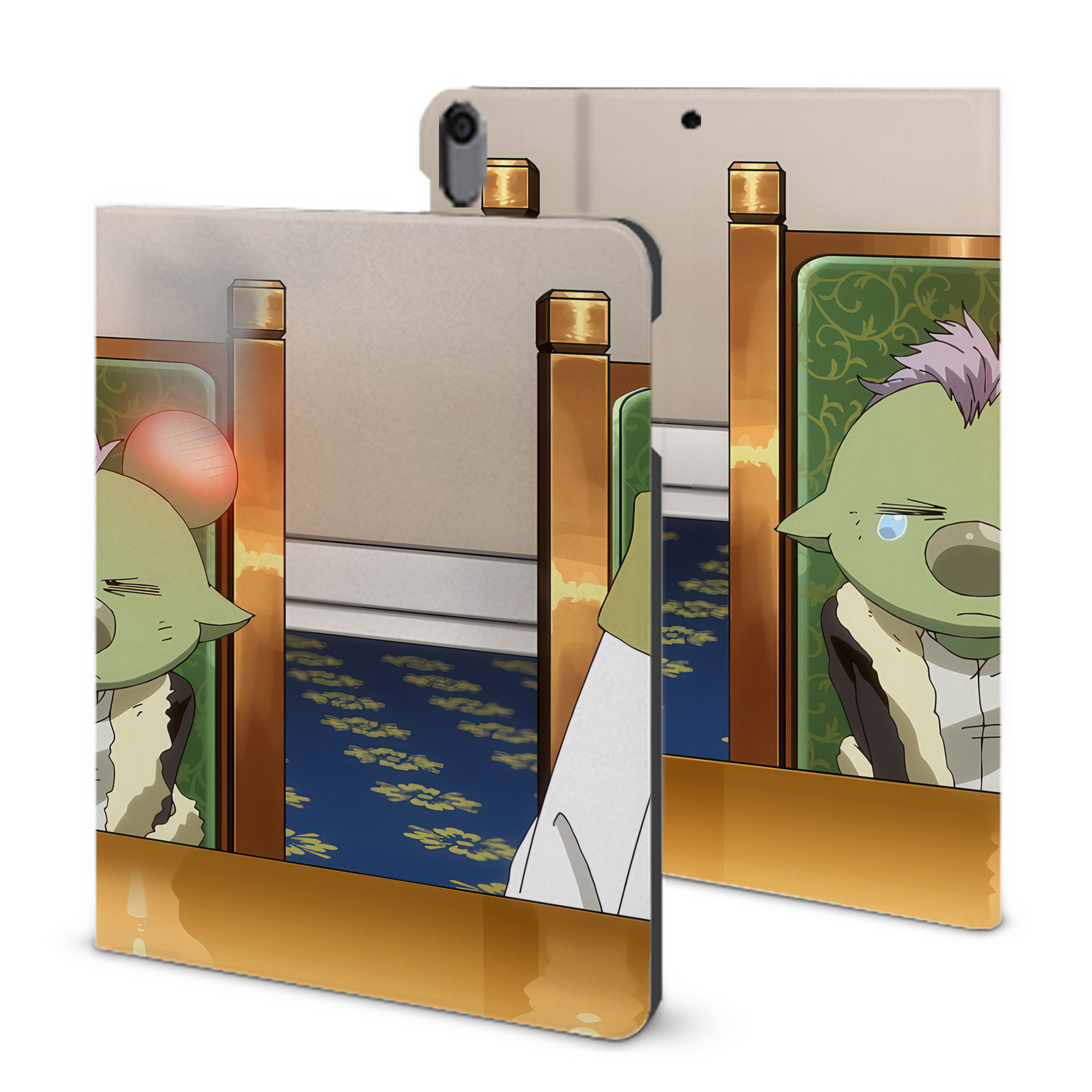 （画像用） 転スラ Regarding Reincarnated to Slime IPad ケース ブック型 PUレザー TPU 耐衝撃 軽量 薄型 ペン収納なし 全面保護 IPad 各モデル対応